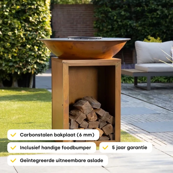 BASTE Stand 80 vuurschaal bbq - Cortenstaal