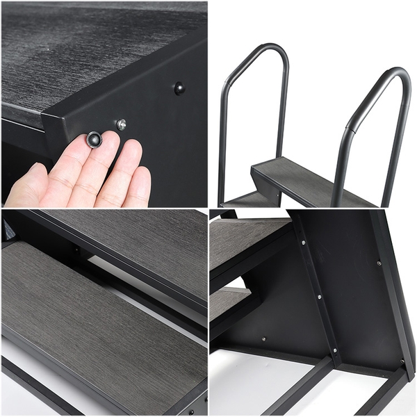 W'eau spa trap antislip met leuning - Zwart