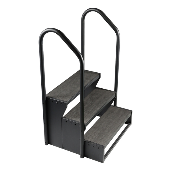 W'eau spa trap antislip met leuning - Zwart