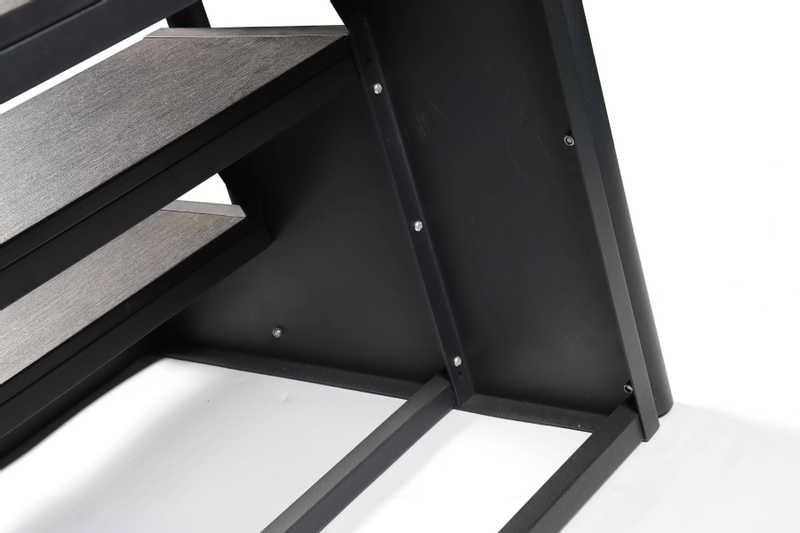 W'eau spa trap antislip met leuning - Zwart