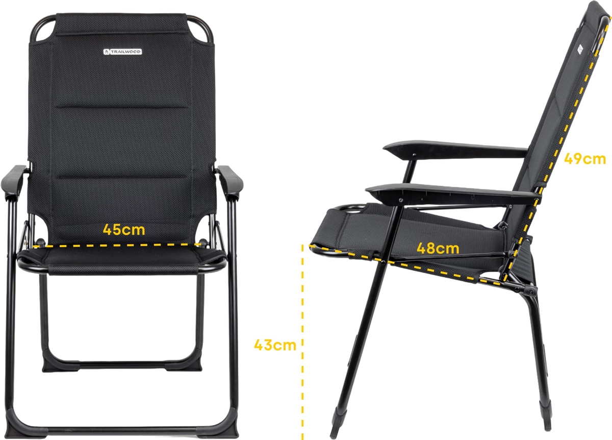 Trailwood Crafter klapstoel camping - Zwart
stoelmaten