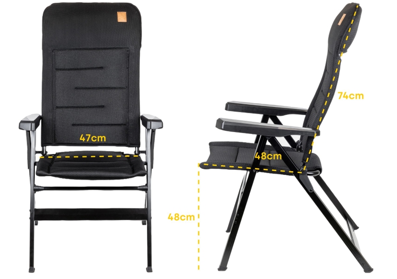 Trailwood Terravive Premium 3D standenstoel camping - Zwart
stoelmaten