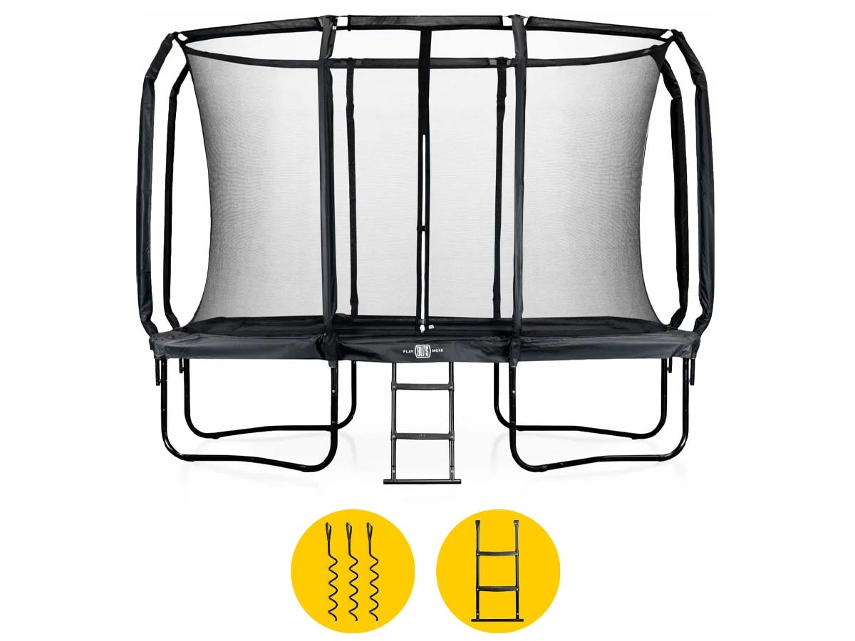 BLITS Urban trampoline - 366 x 244 cm - Zwart
