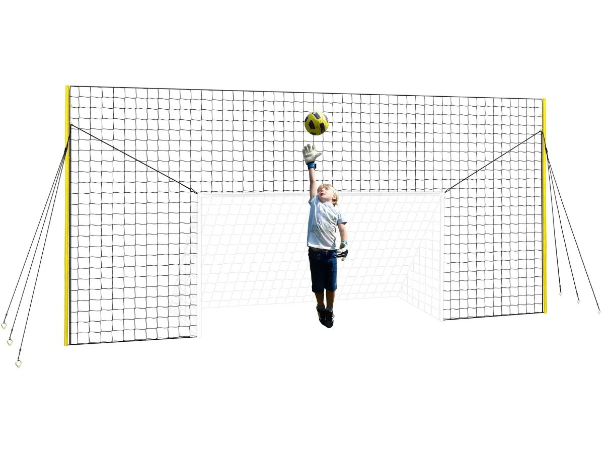 Open Goaaal Junior voetbaldoel, rebounder & backstop - 3 in 1 - 240 x 140 cm