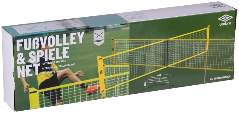 Umbro voetvolley, volleybal en badminton crossnet - 400 x 168 cm