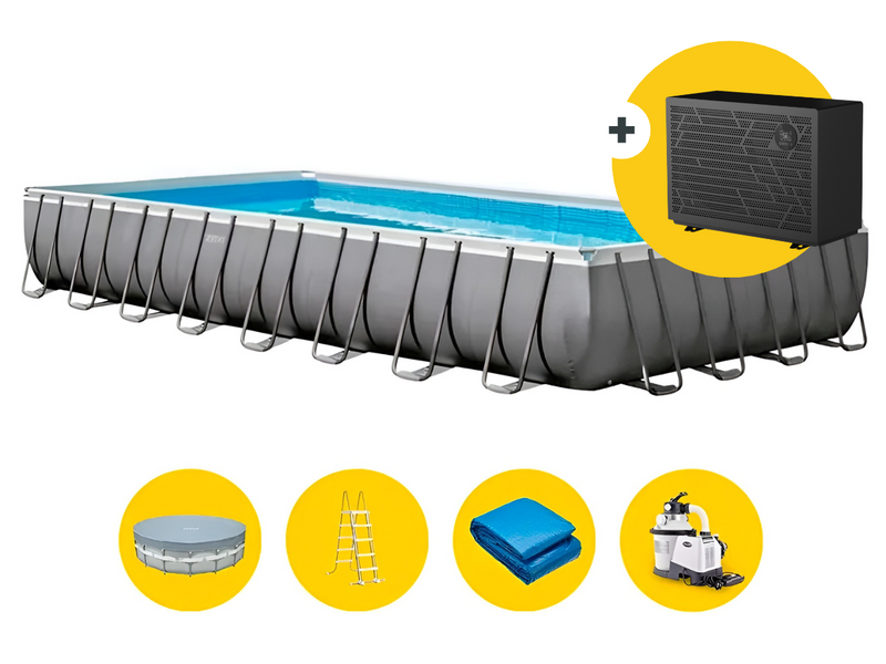 Intex Ultra XTR Frame zwembad - 975 x 488 x 132 cm - met warmtepomp, zandfilterpomp en accessoires