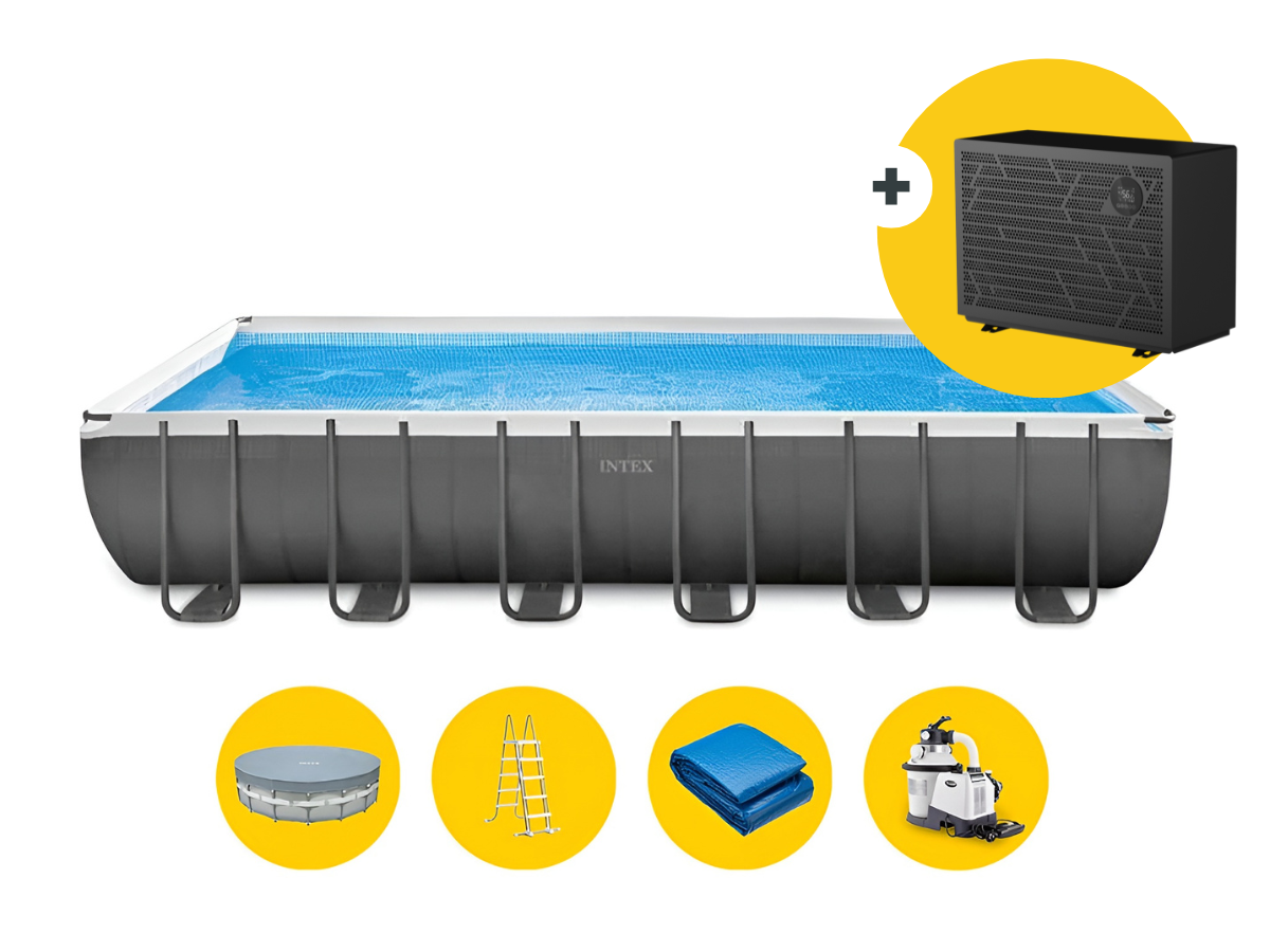 Intex Ultra XTR Frame zwembad - 732 x 366 x 132 cm - met warmtepomp, zandfilterpomp en accessoires
