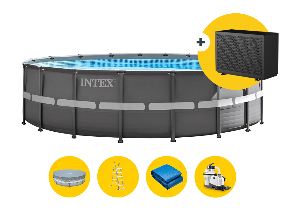 Intex Ultra XTR Frame zwembad - 549 x 132 cm - met warmtepomp, zandfilterpomp en accessoires
