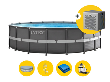 Intex Ultra XTR Frame zwembad - 488 x 122 cm - met warmtepomp, zandfilterpomp en accessoires