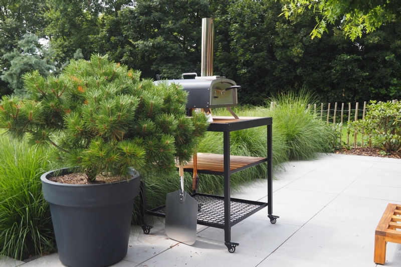 BASTE Hybride pizza oven buiten gas/pellets/houtskool/hout - RVS.