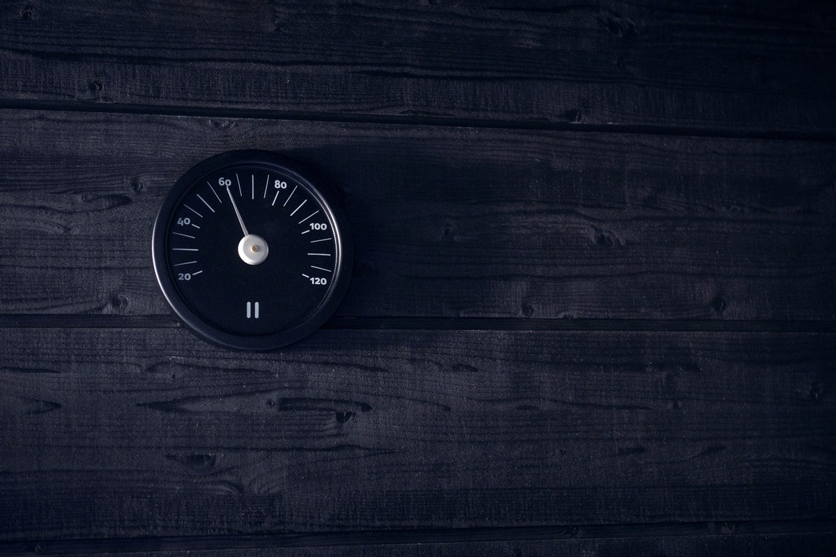 Rento aluminium thermometer rond - Zwart