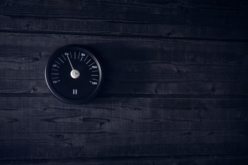 Rento aluminium thermometer rond - Zwart