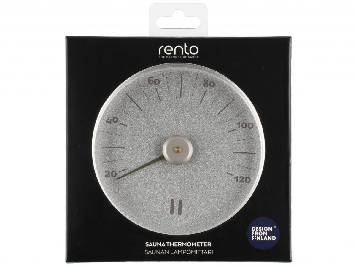 Rento aluminium thermometer rond - Zilver