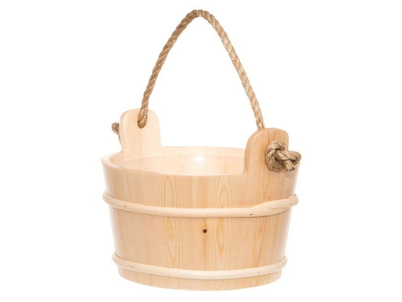 4Living sauna-emmer met touwgreep - Vurenhout