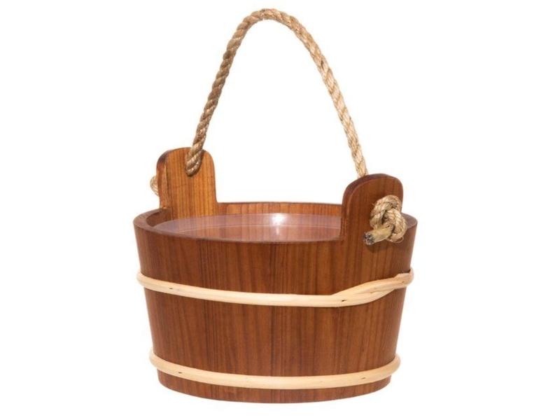 4Living sauna-emmer met touwgreep - Elzenhout
