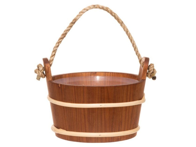 4Living sauna-emmer met touwgreep - Elzenhout