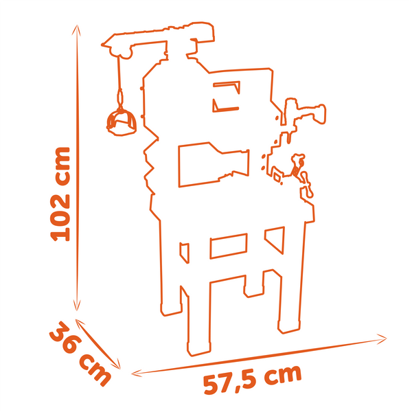 Smoby Black + Decker Bricolo Builder speelgoed werkbank