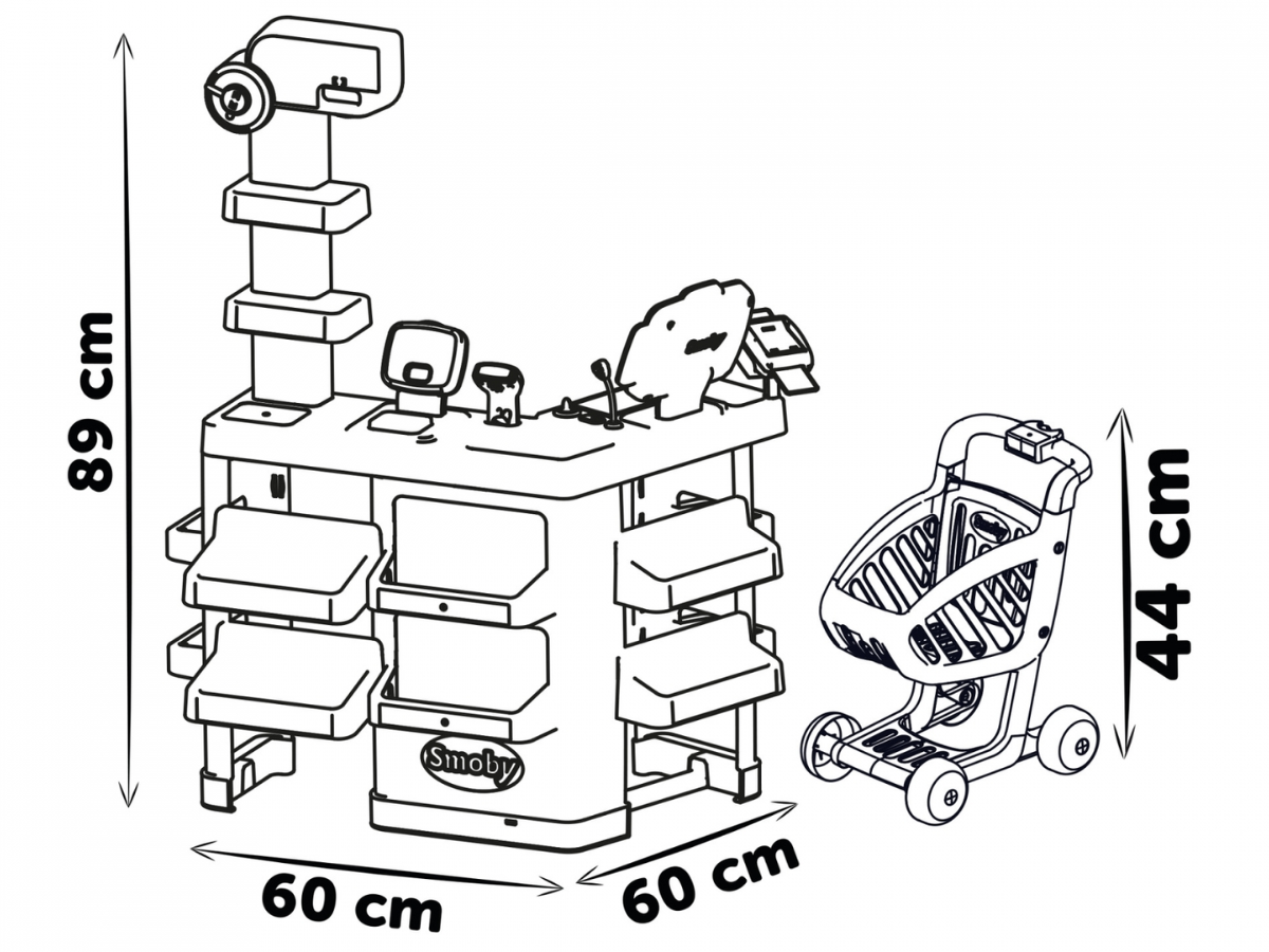 Smoby supermarkt met winkelwagentje