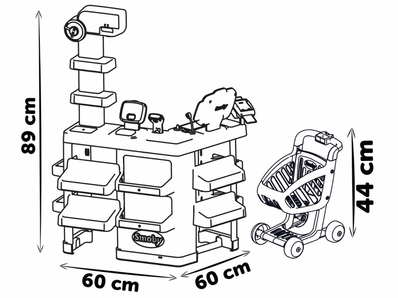 Smoby supermarkt met winkelwagentje