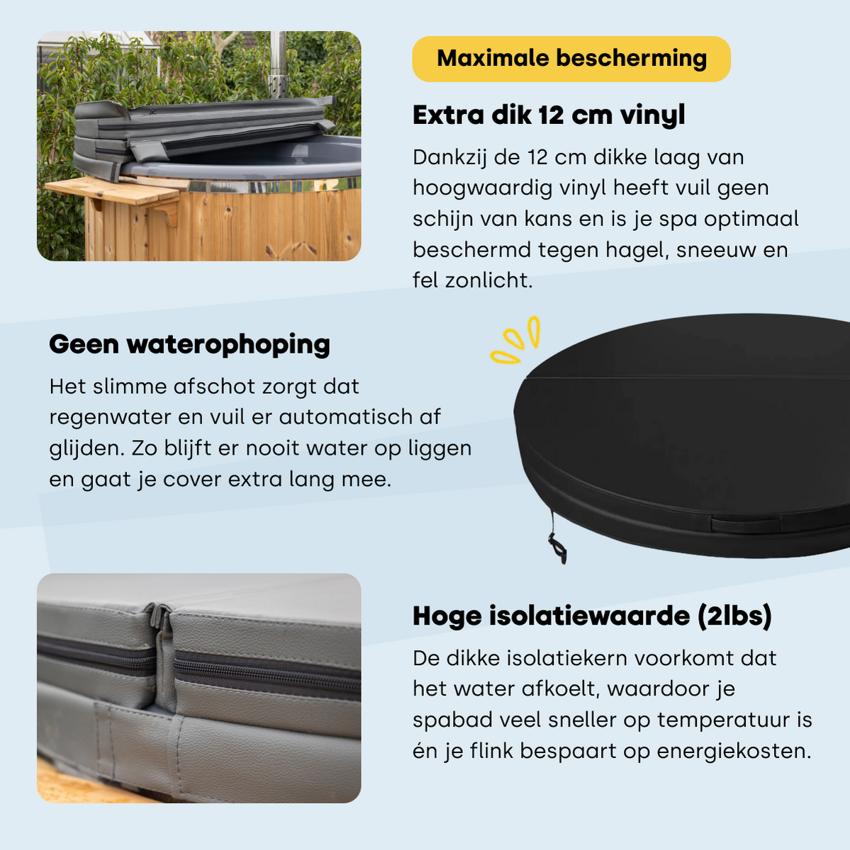 W'eau spa cover ø225 cm - Zwart
