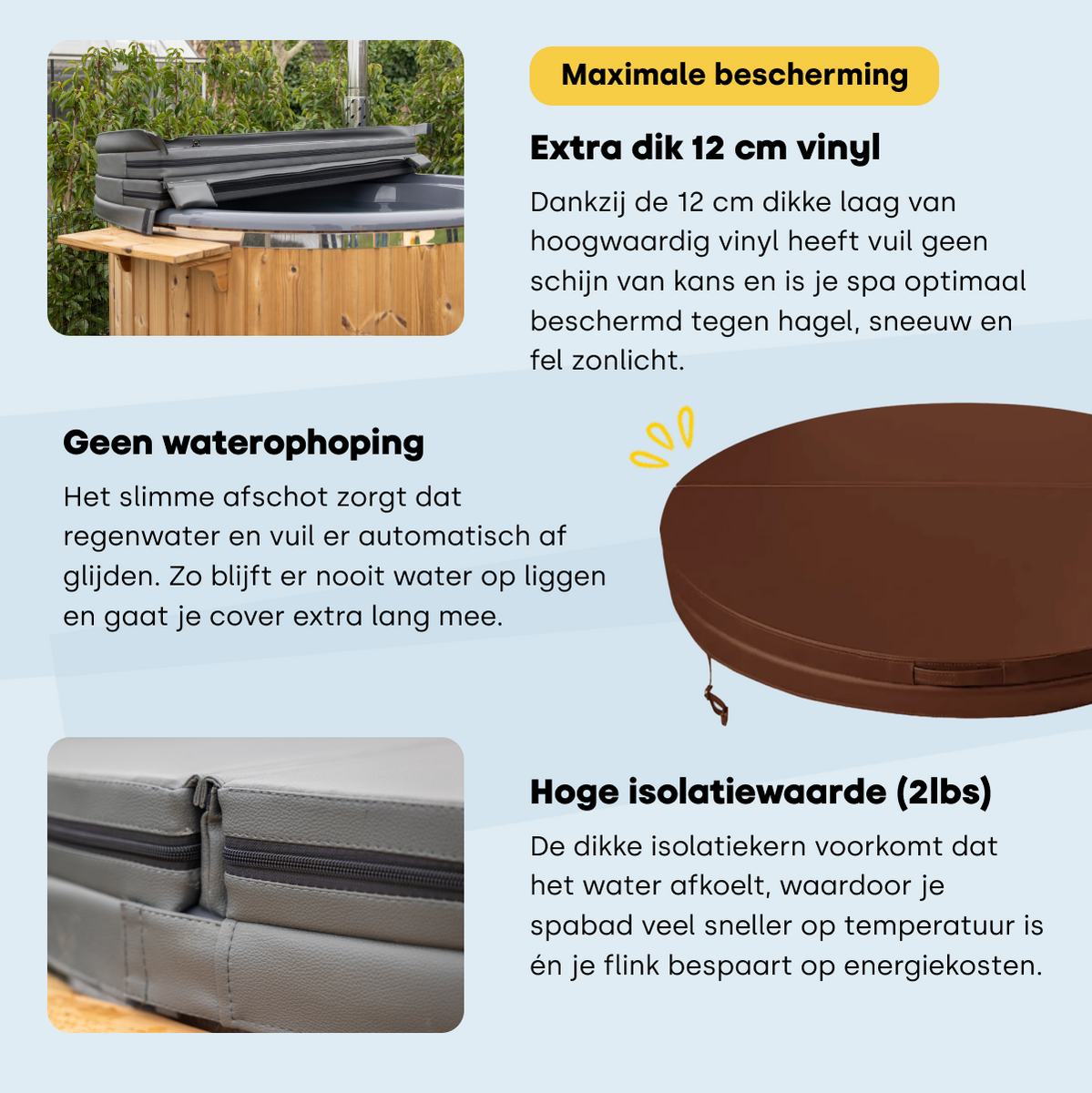 W'eau spa cover ø200 cm - Bruin