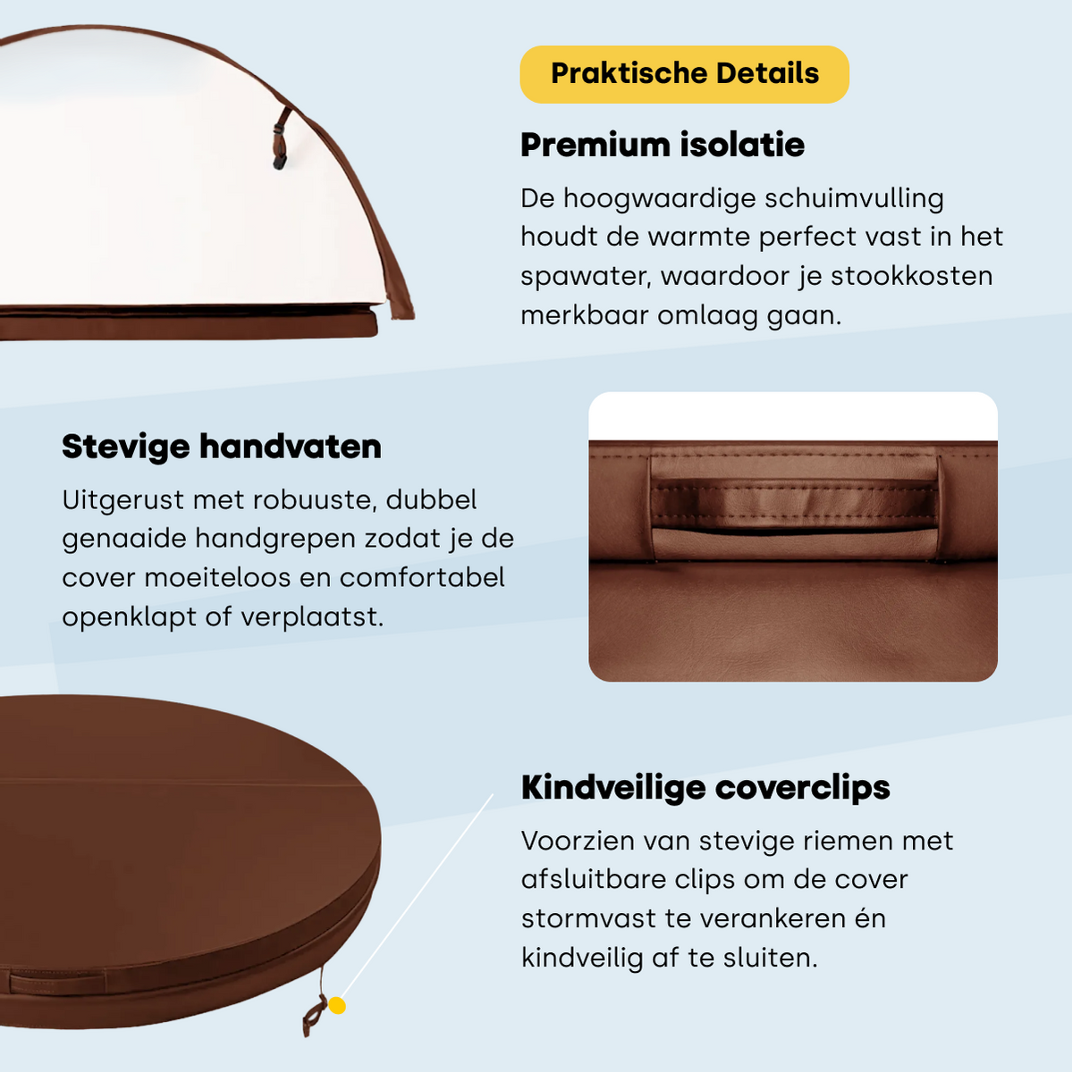 W'eau spa cover ø225 cm - Bruin
