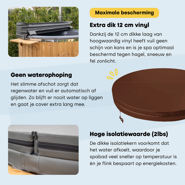 W'eau spa cover ø225 cm - Bruin