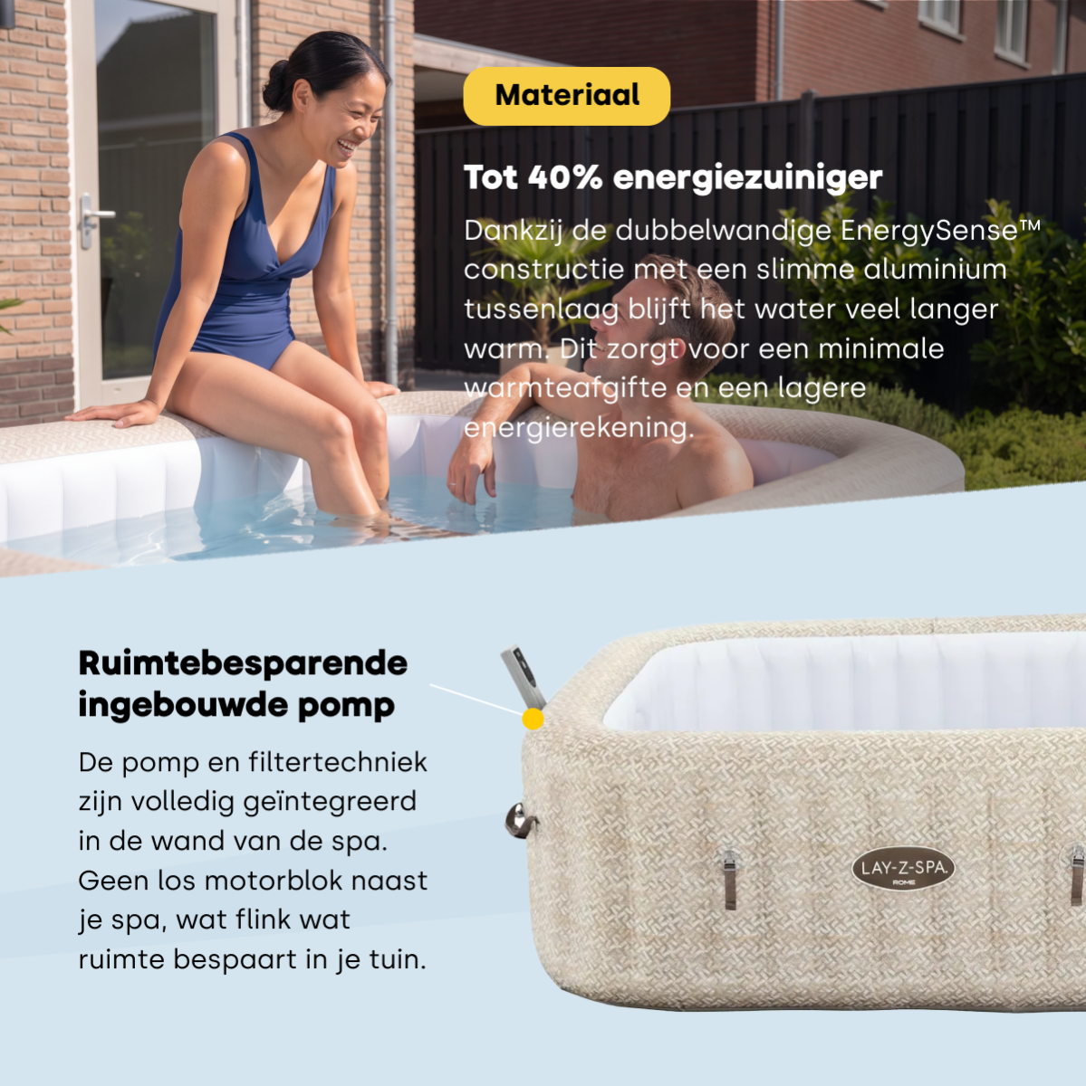 Lay-Z Spa Rome EnergySense Airjet opblaasbare spa - 7 persoons