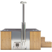 Houtgestookte hottub Intern - vierkant - 5-6 personen - Grijs