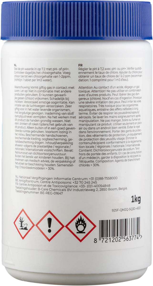 W'eau kleine chloortabletten 20 grams - 1 kg