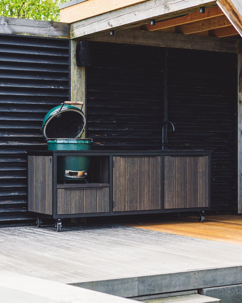 Fraaii Buitenkeuken Bamboo Graphite Storage