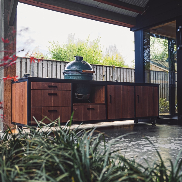 Fraaii Buitenkeuken Bamboo Natural Rhombus Inferno