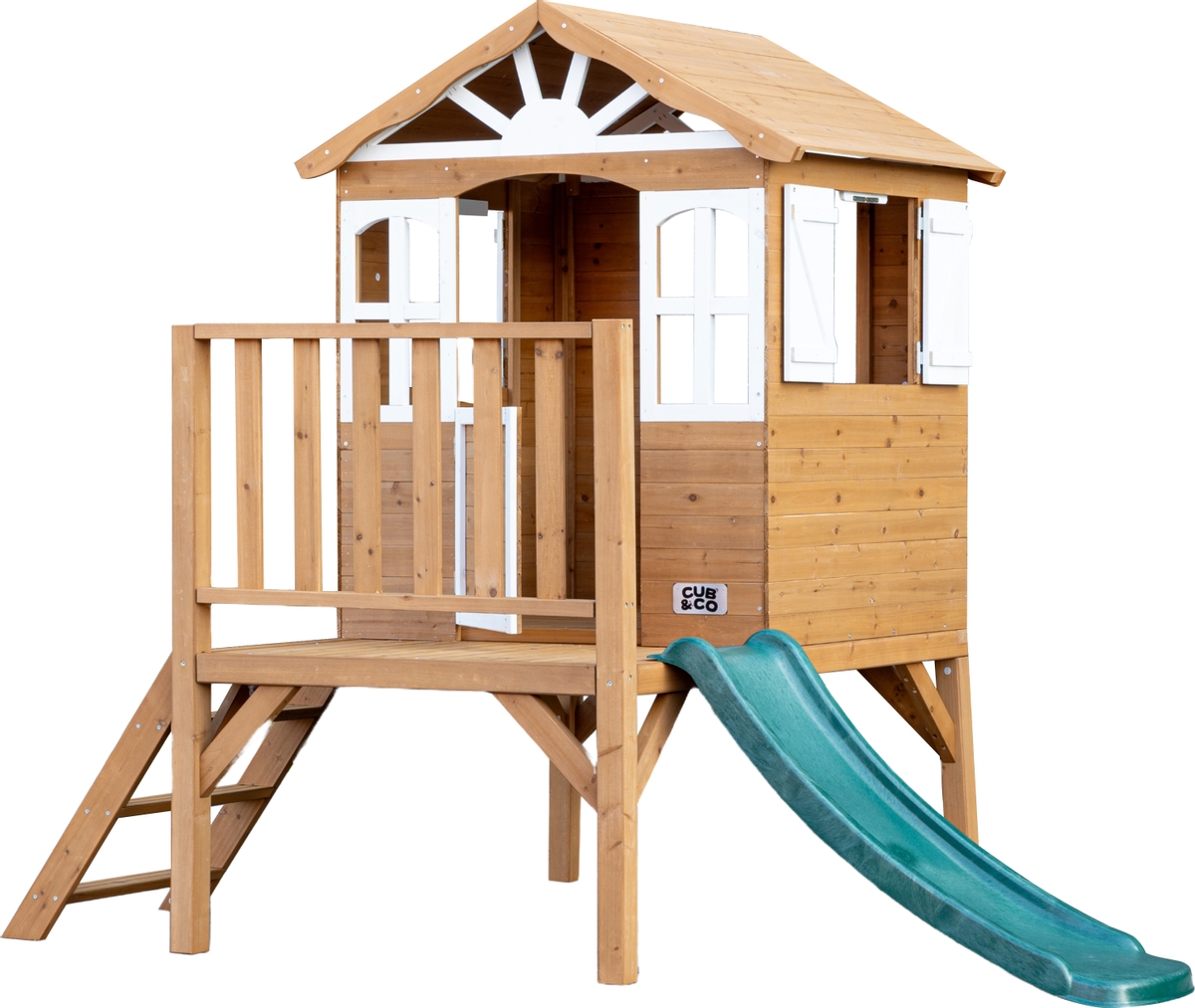 Cub & Co. Queenslander houten speelhuisje met glijbaan
