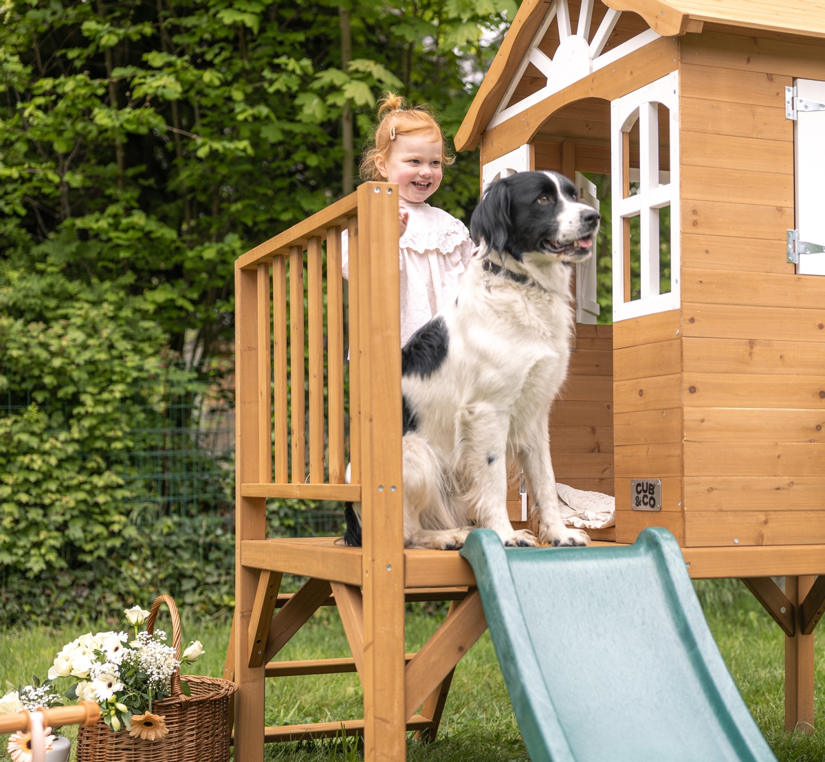 Cub & Co. Queenslander houten speelhuisje met glijbaan