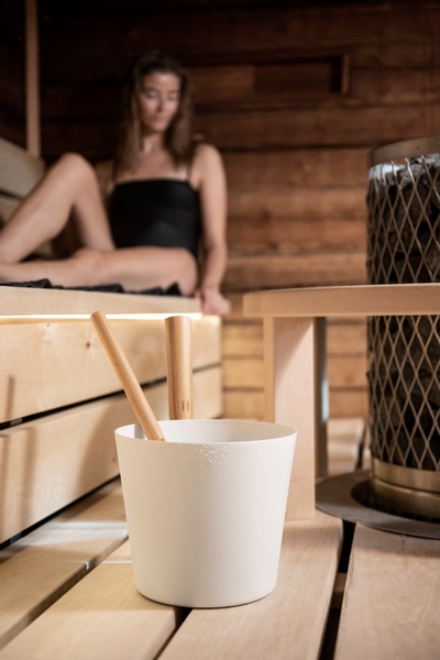 Rento Design sauna-emmer met greep - Wit