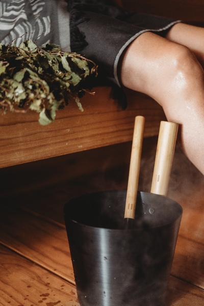 Rento Design sauna-emmer met greep - Zwart