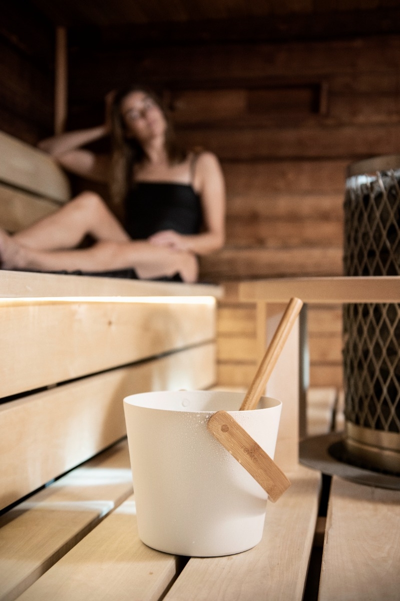 Rento Design sauna-emmer met beugel - Wit