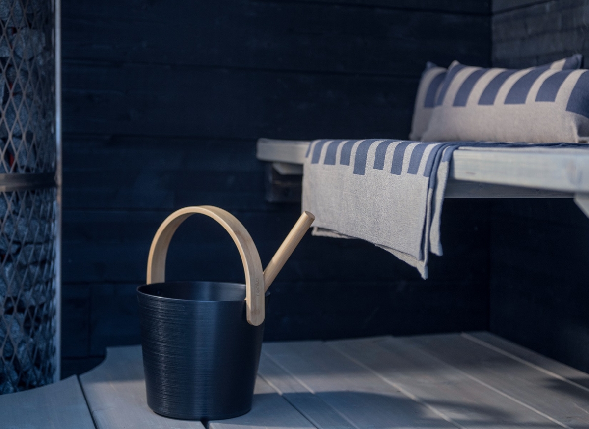 Rento Design sauna-emmer met beugel - Zwart