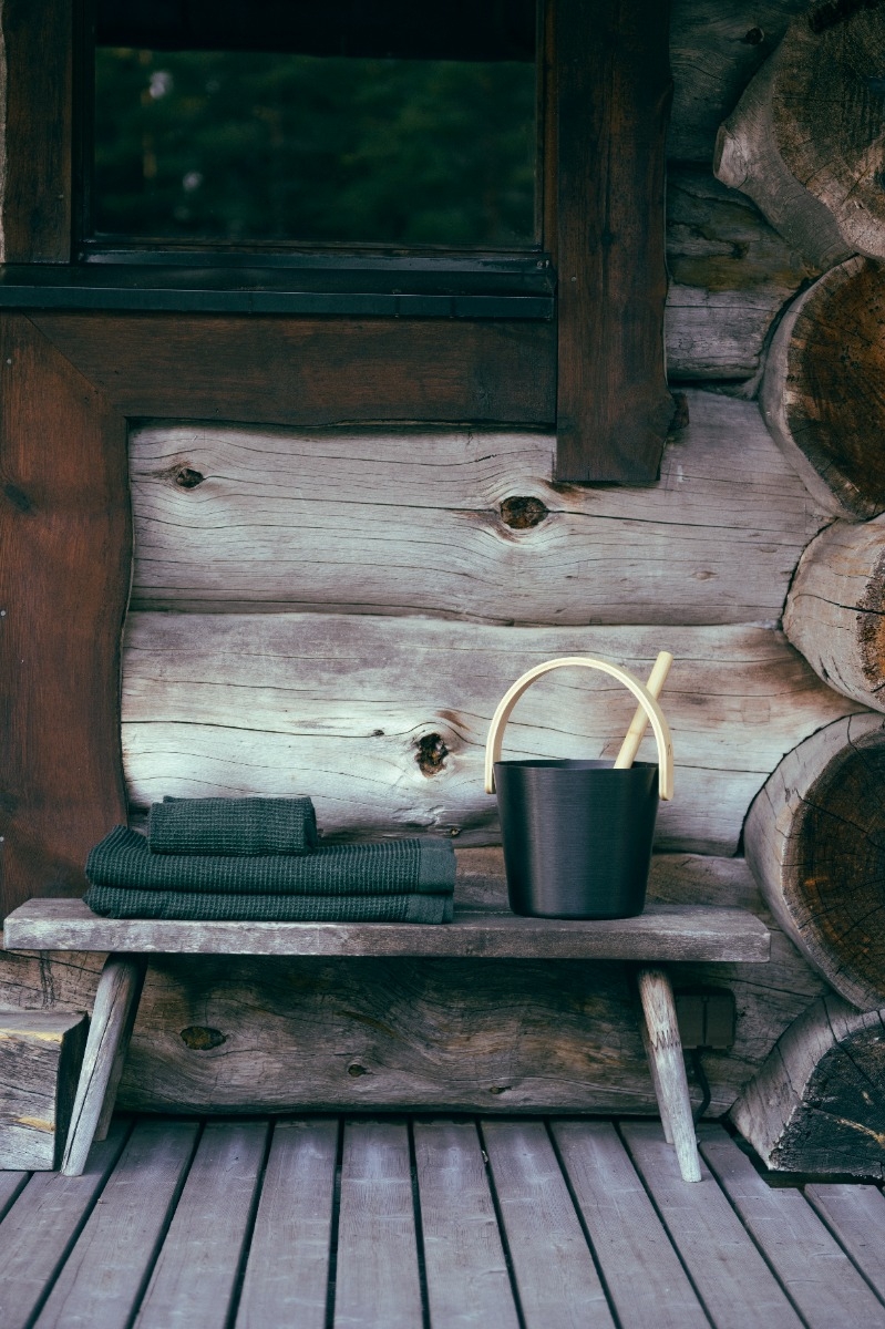 Rento Design sauna-emmer met beugel - Zwart