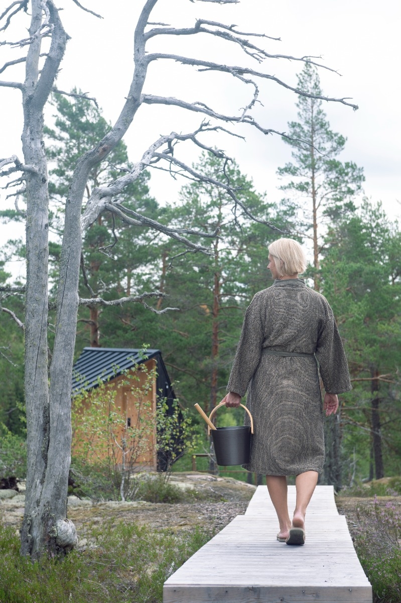 Rento Design sauna-emmer met beugel - Zwart