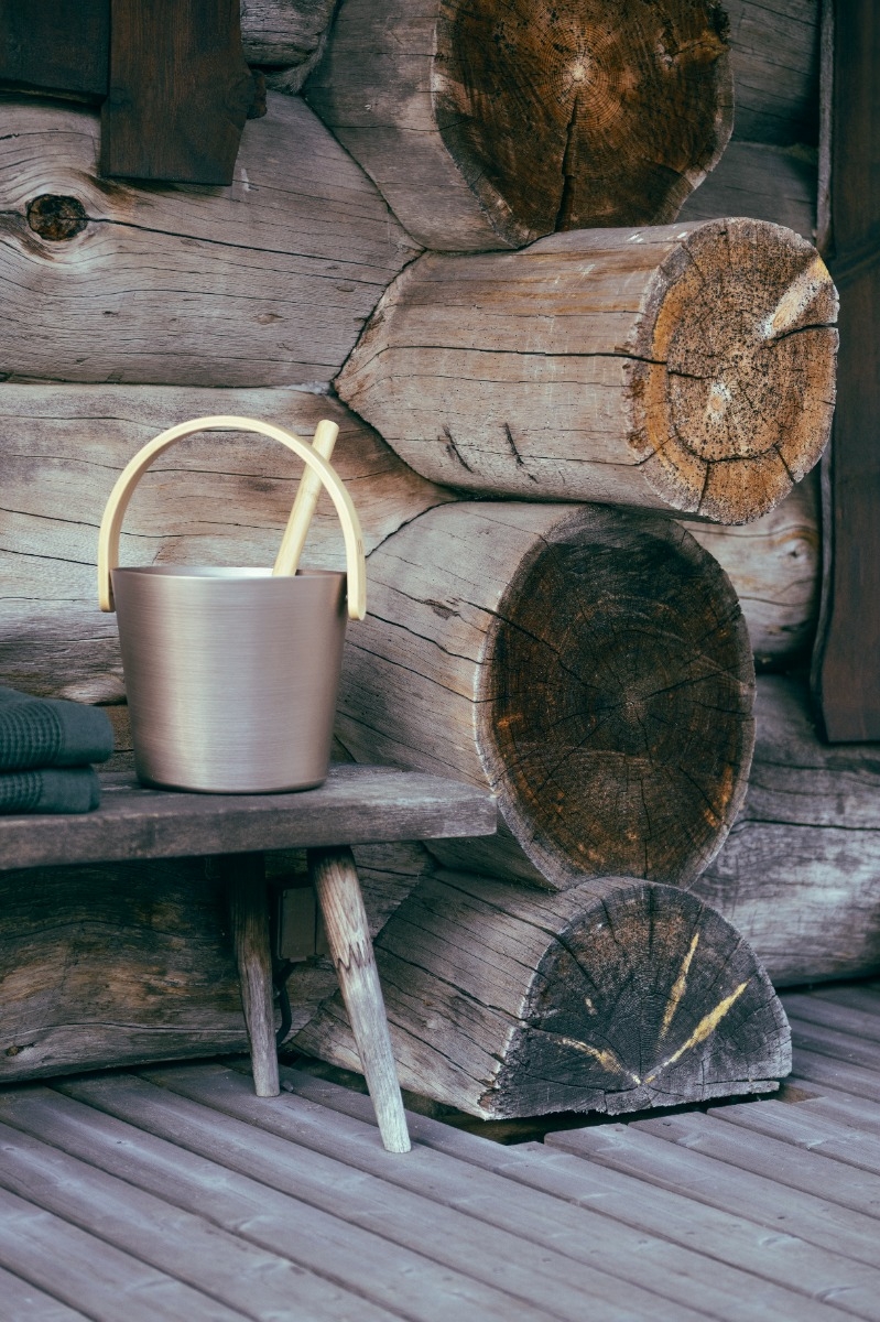 Rento Design sauna-emmer met beugel - Champagne