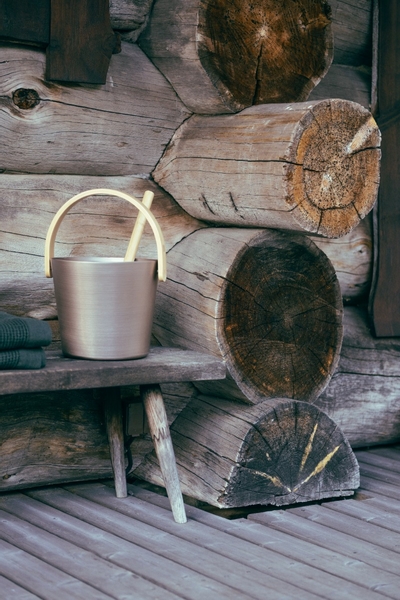 Rento Design sauna-emmer met beugel - Champagne