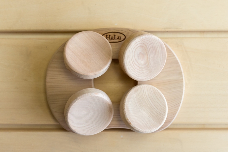 Halu ergonomische hoofdsteun voor Sauna - Rond - Red Cedar