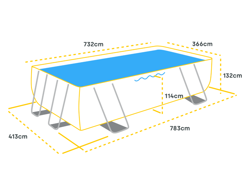 Bestway APX 365 zwembad - 732 x 366 x 132 cm - met zandfilterpomp en accessoires