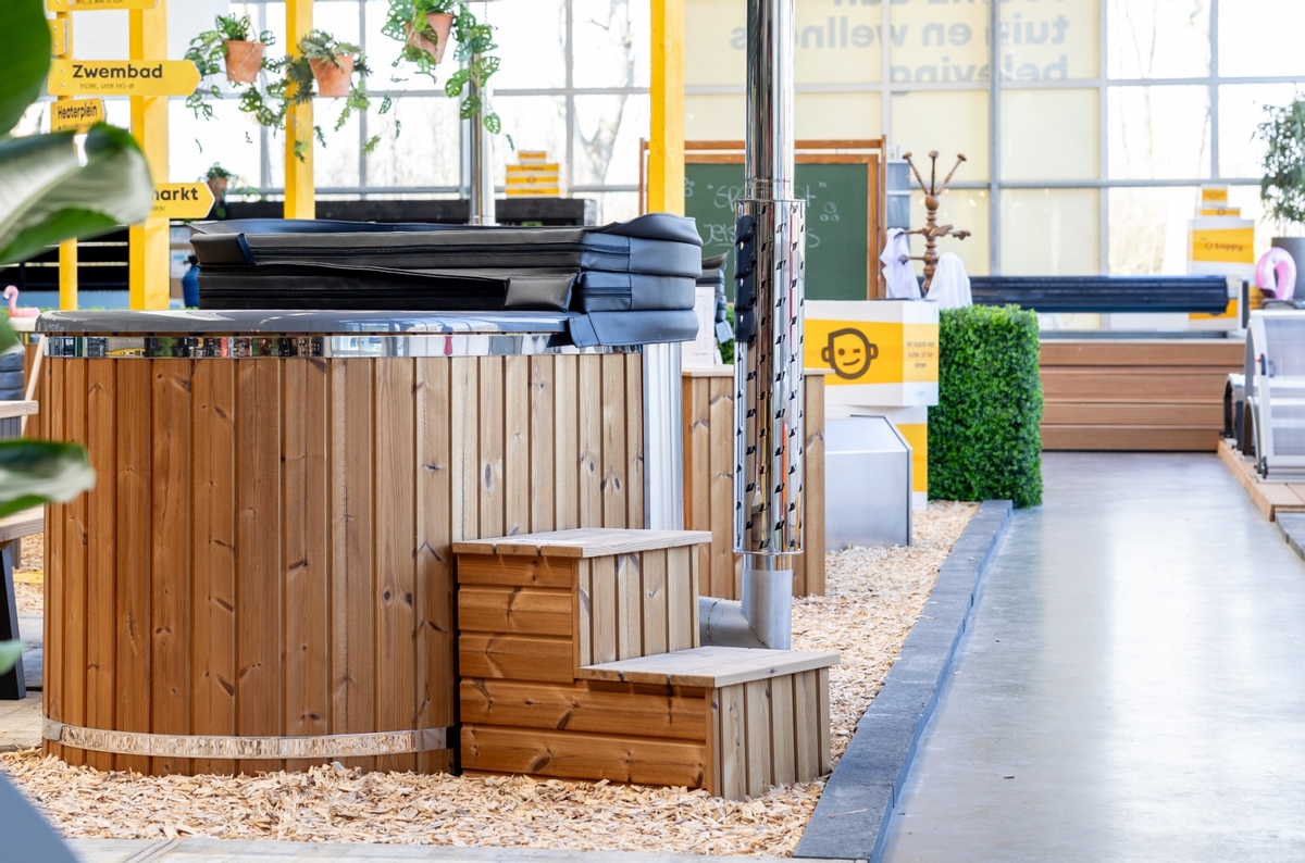 Hitteschild voor kachelbuis hottub