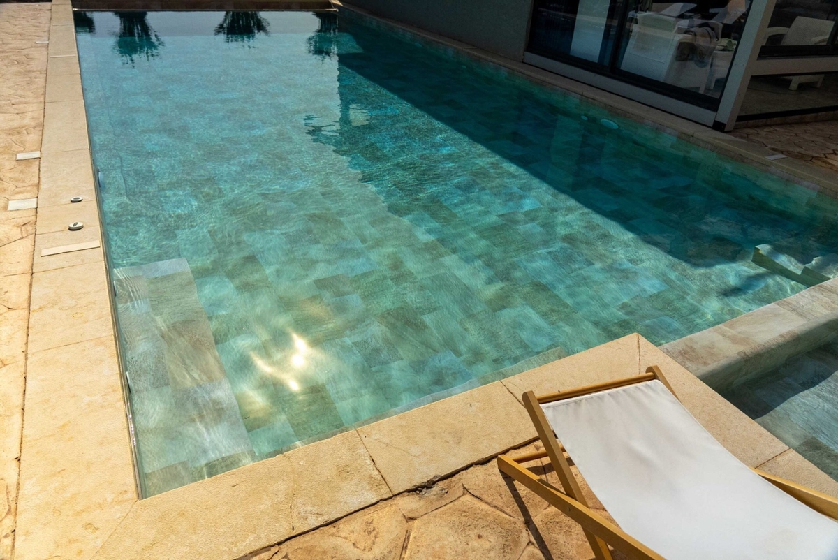 Haogenplast 3D StoneTile zwembadfolie Golden - 1,65 x 25m