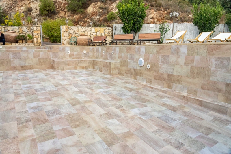 Haogenplast 3D StoneTile zwembadfolie Golden - 1,65 x 25m