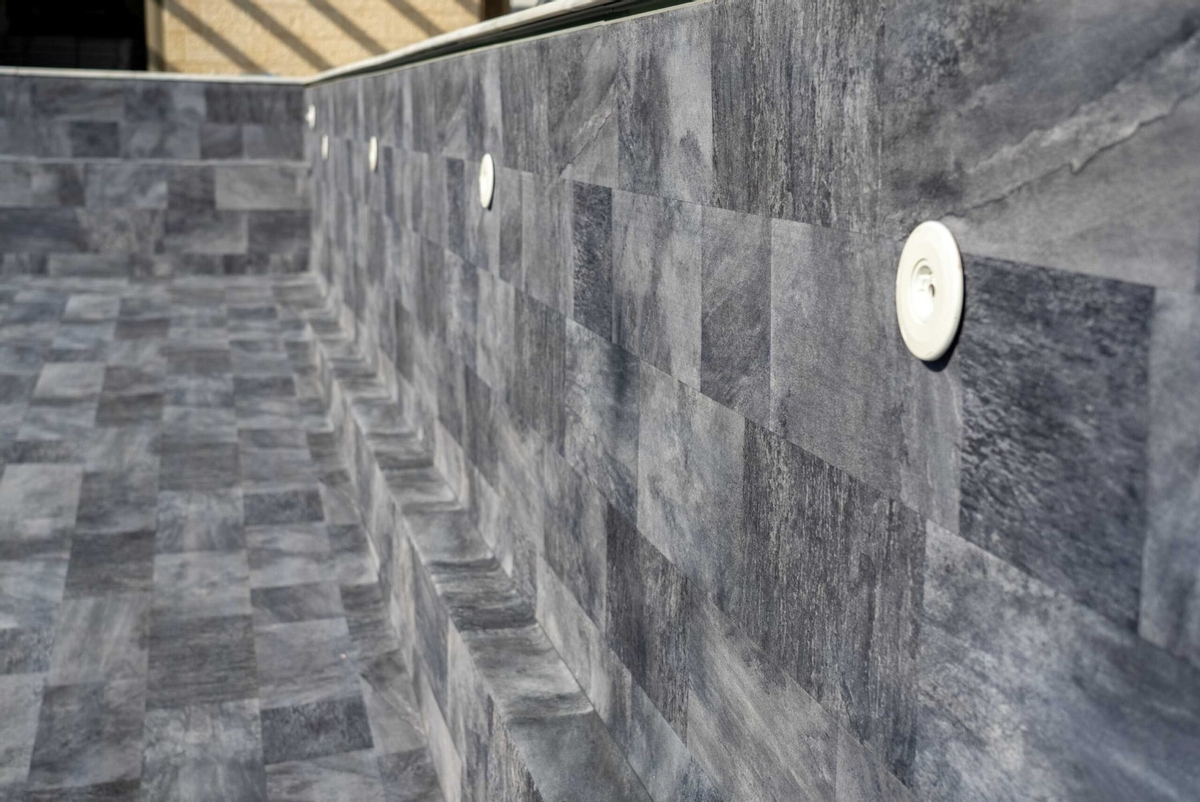 Haogenplast 3D StoneTile zwembadfolie Grey - 1,65 x 25m