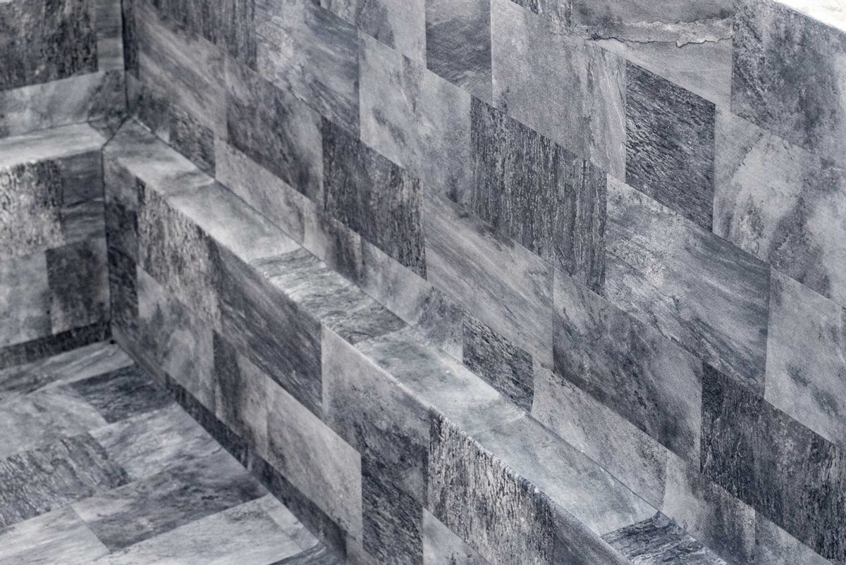 Haogenplast 3D StoneTile zwembadfolie Grey - 1,65 x 25m