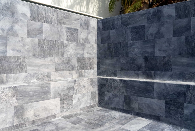 Haogenplast 3D StoneTile zwembadfolie Grey - 1,65 x 25m